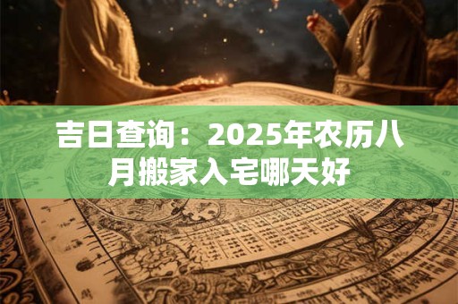 吉日查询：2025年农历八月搬家入宅哪天好