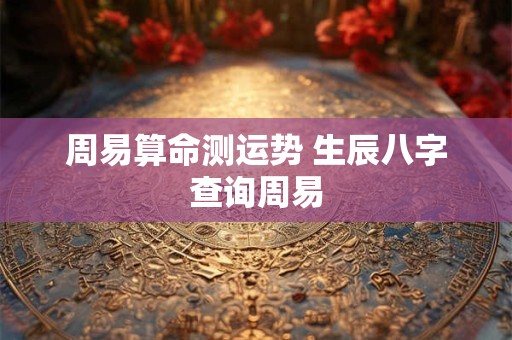 周易算命测运势 生辰八字查询周易