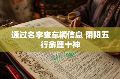 通过名字查车辆信息 阴阳五行命理十神