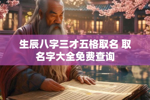 生辰八字三才五格取名 取名字大全免费查询 生辰八字三才五格取名 取名字大全免费查询