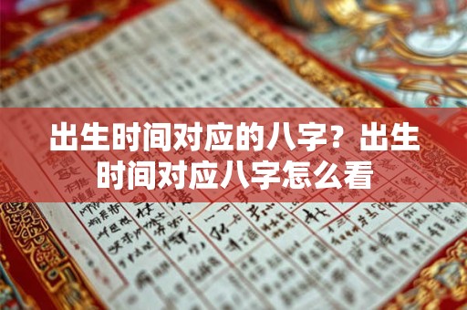 出生时间对应的八字？出生时间对应八字怎么看