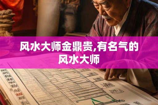 风水大师金鼎贵,有名气的风水大师