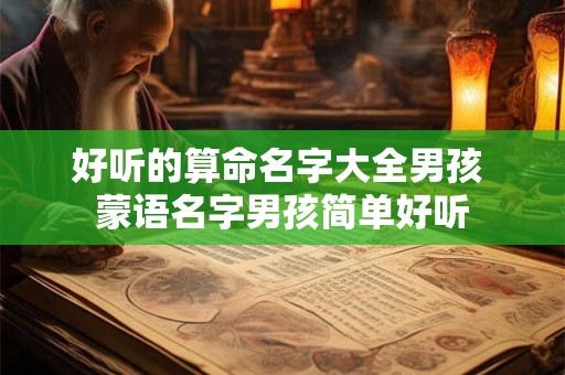 好听的算命名字大全男孩 蒙语名字男孩简单好听