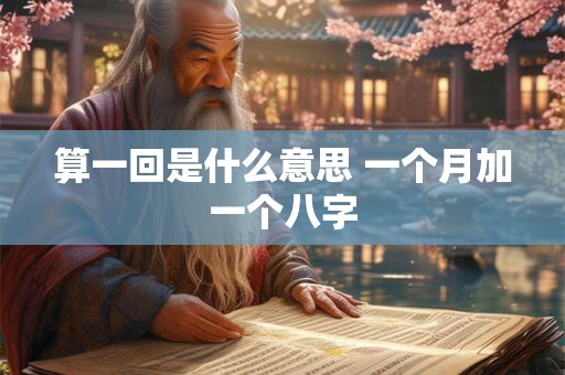 算一回是什么意思 一个月加一个八字