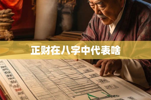正财在八字中代表啥