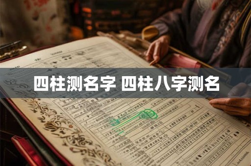 四柱测名字 四柱八字测名