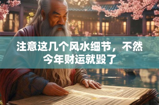注意这几个风水细节，不然今年财运就毁了