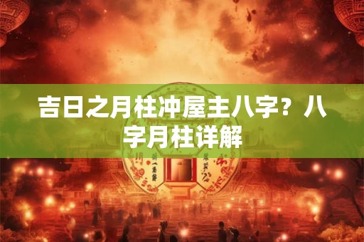 详细阅读:吉日之月柱冲屋主八字?八字月柱详解 吉日之月柱冲屋主八字?八字月柱详解