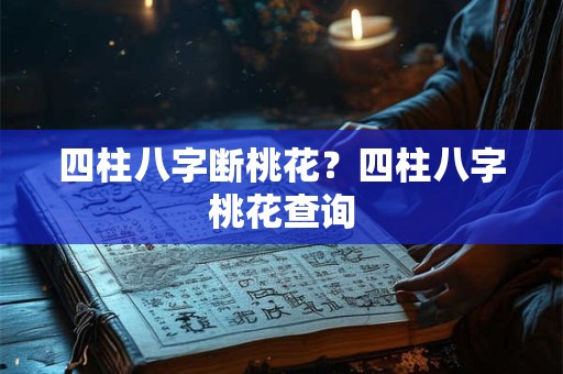 四柱八字断桃花？四柱八字桃花查询
