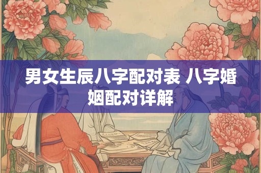 男女生辰八字配对表 八字婚姻配对详解