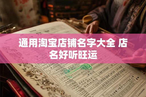 通用淘宝店铺名字大全 店名好听旺运