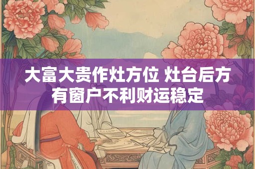 大富大贵作灶方位 灶台后方有窗户不利财运稳定