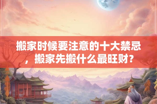 搬家时候要注意的十大禁忌，搬家先搬什么最旺财？