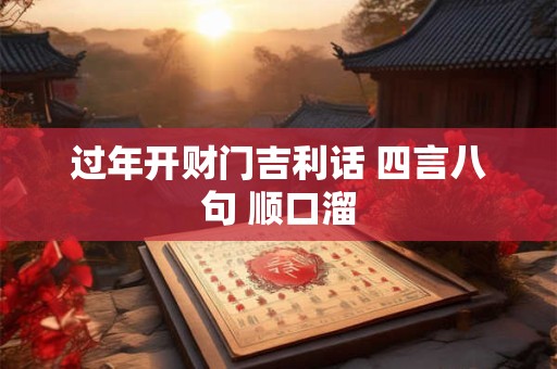 过年开财门吉利话 四言八句 顺口溜