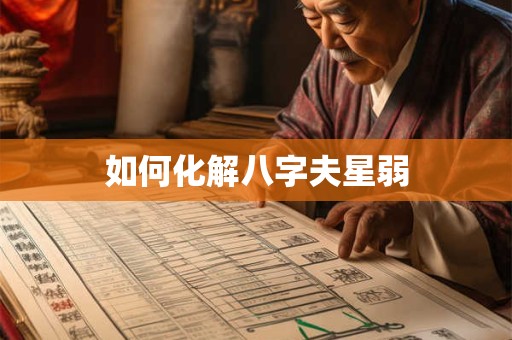 如何化解八字夫星弱