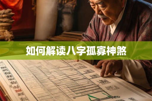 如何解读八字孤寡神煞