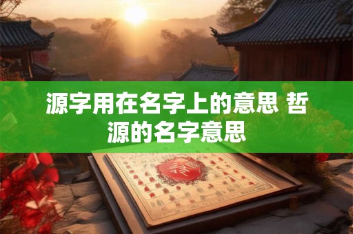 源字用在名字上的意思 哲源的名字意思