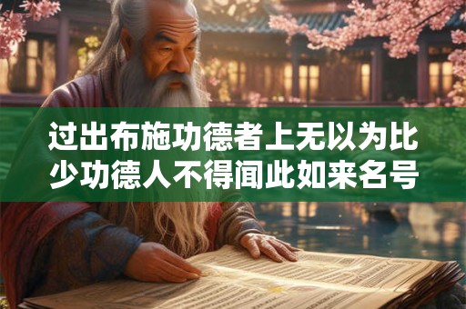 过出布施功德者上无以为比少功德人不得闻此如来名号