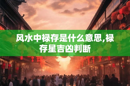 风水中禄存是什么意思,禄存星吉凶判断