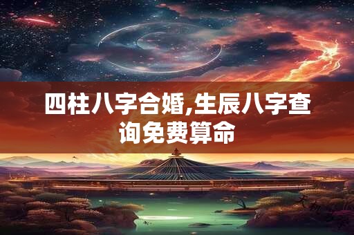 四柱八字合婚,生辰八字查询免费算命