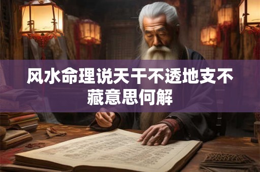 风水命理说天干不透地支不藏意思何解