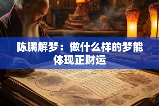 陈鹏解梦：做什么样的梦能体现正财运