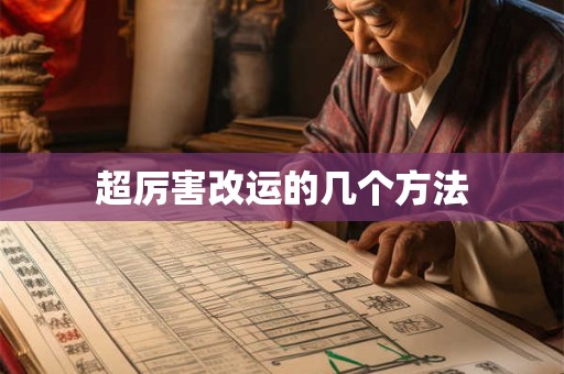 超厉害改运的几个方法