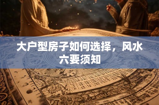 大户型房子如何选择，风水六要须知