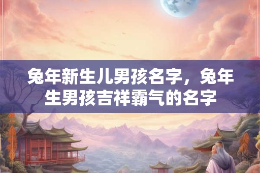 兔年新生儿男孩名字，兔年生男孩吉祥霸气的名字