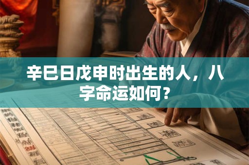 辛巳日戊申时出生的人，八字命运如何？