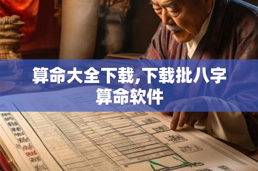 算命大全下载,下载批八字算命软件
