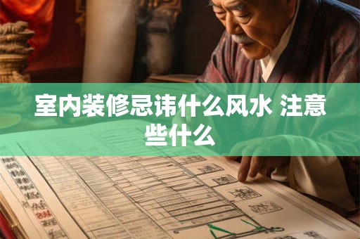 室内装修忌讳什么风水 注意些什么