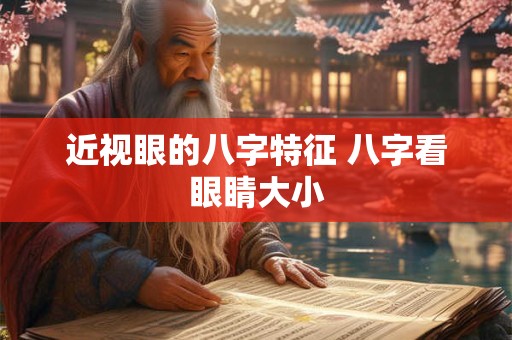 近视眼的八字特征 八字看眼睛大小