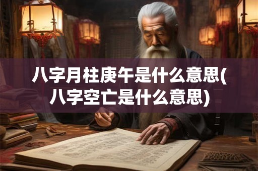 八字月柱庚午是什么意思(八字空亡是什么意思)