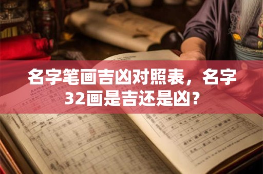 名字笔画吉凶对照表，名字32画是吉还是凶？