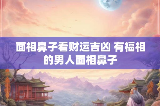 面相鼻子看财运吉凶 有福相的男人面相鼻子