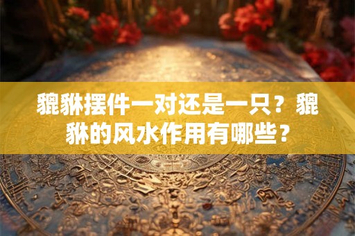 貔貅摆件一对还是一只？貔貅的风水作用有哪些？