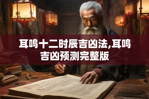 耳鸣十二时辰吉凶法,耳鸣吉凶预测完整版