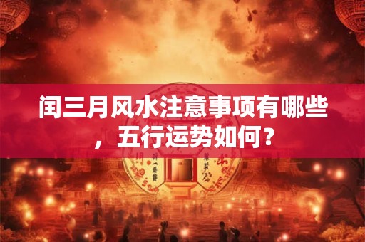 详细阅读:闰三月风水注意事项有哪些,五行运势如何? 闰三月风水注意事项有哪些,五行运势如何?