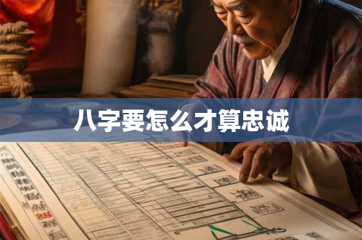 八字要怎么才算忠诚