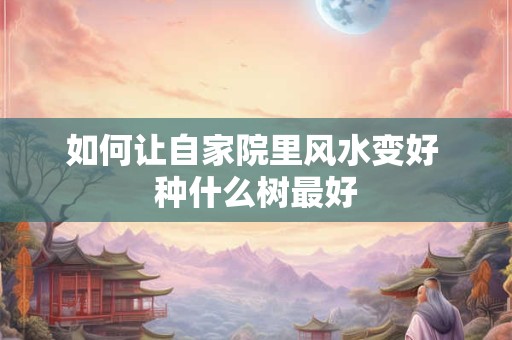 如何让自家院里风水变好 种什么树最好