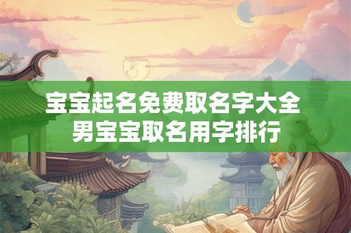 宝宝起名免费取名字大全 男宝宝取名用字排行