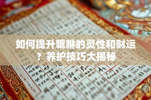如何提升貔貅的灵性和财运？养护技巧大揭秘