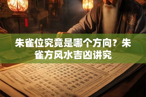 朱雀位究竟是哪个方向？朱雀方风水吉凶讲究