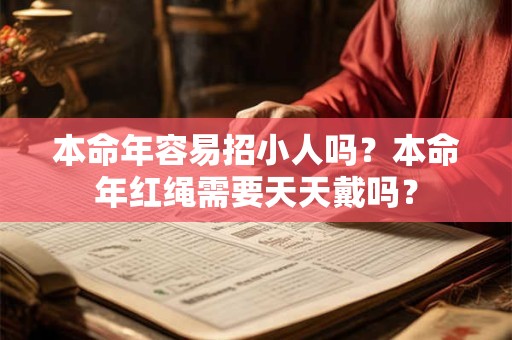 本命年容易招小人吗？本命年红绳需要天天戴吗？