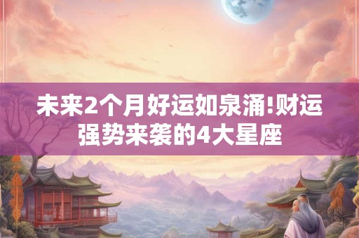 未来2个月好运如泉涌!财运强势来袭的4大星座