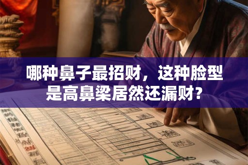 哪种鼻子最招财，这种脸型是高鼻梁居然还漏财？