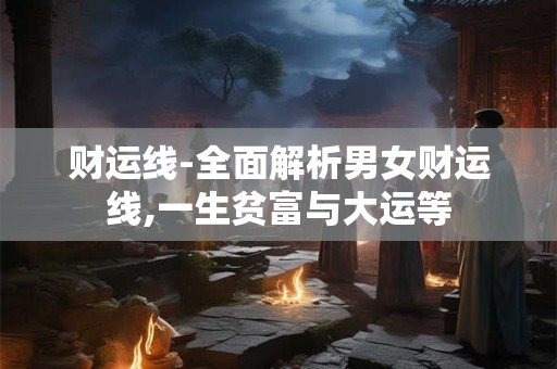 财运线-全面解析男女财运线,一生贫富与大运等