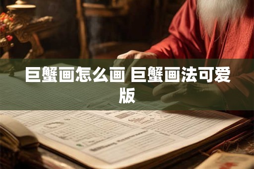 巨蟹画怎么画 巨蟹画法可爱版
