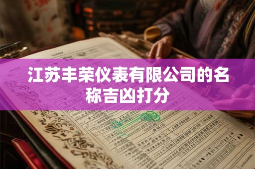 江苏丰荣仪表有限公司的名称吉凶打分
